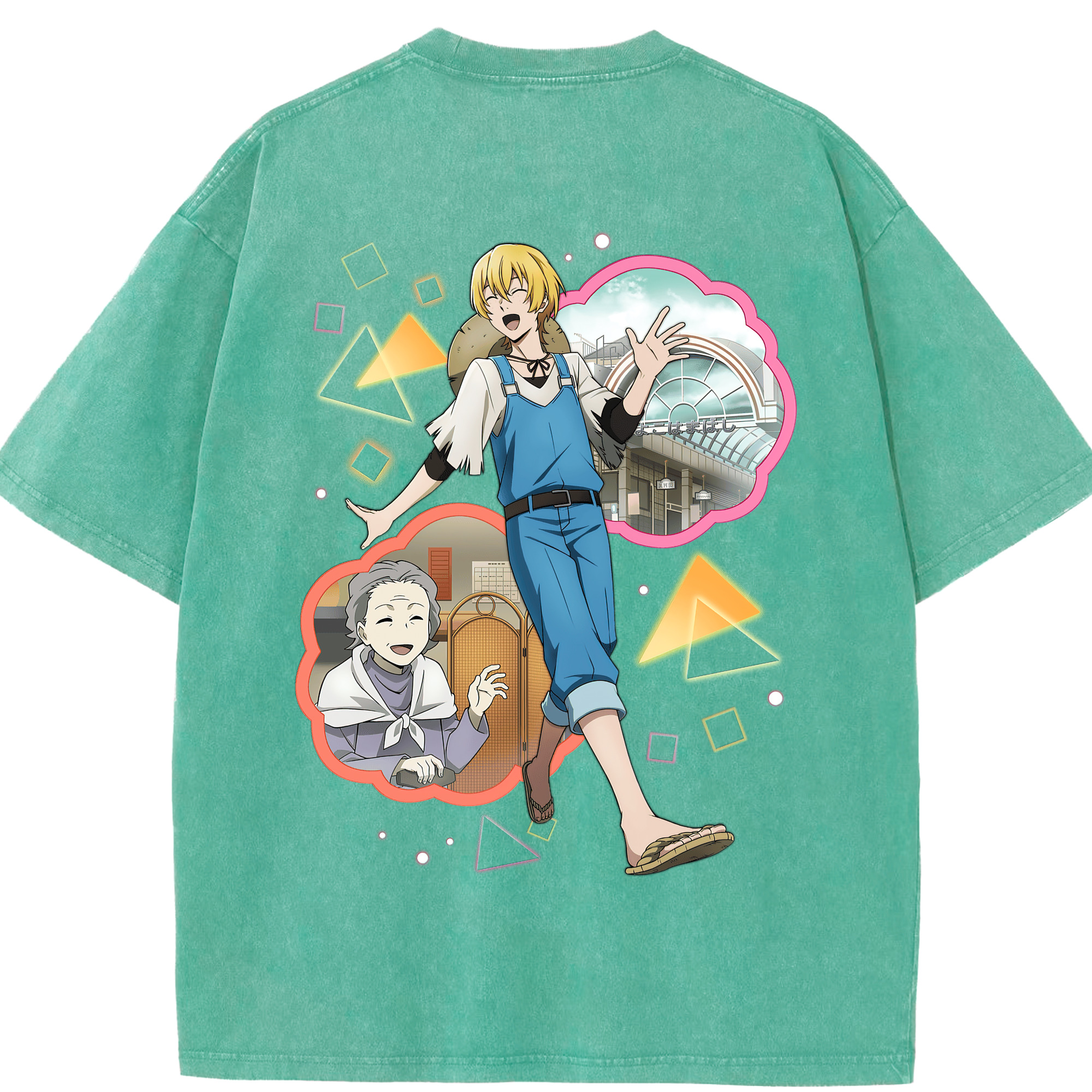 （画像用） 文豪ストレイドッグス Bungo Stray Dogs 綿100% ヴィンテージ風 半袖Tシャツ（背面プリント）